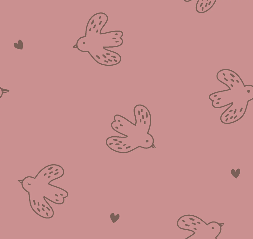 Badstof tricot vogels