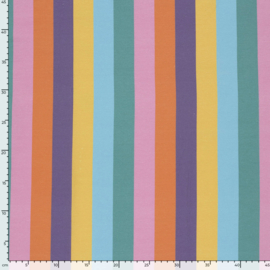 French Terry stof digitaal bedrukt Strepen Mint