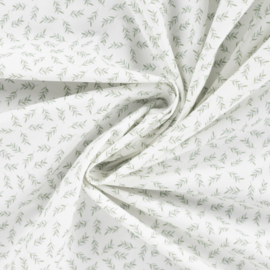 Qjutie Katoen ecru leaves