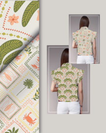 Hydrofiel gewatteerd bedrukt Panter Gebroken wit