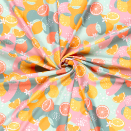 Swimwear Jersey digitaal bedrukt Fruit & vruchten Geel