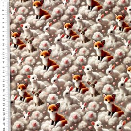 Tricot print Mini friends design B