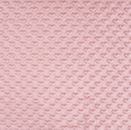 Minky fleece heart oud roze