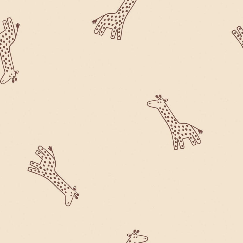 Tricot print bedrukt Giraffen Beige