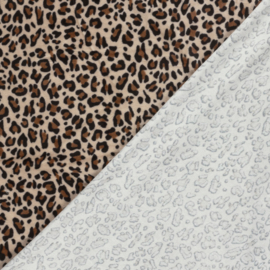 Nicky velours luipaarden camel