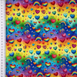 Tricot print Rainbow love design A