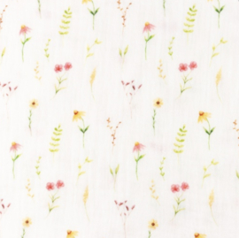 Snoozy fabrics Hydrofiel Bladeren en bloemen design E