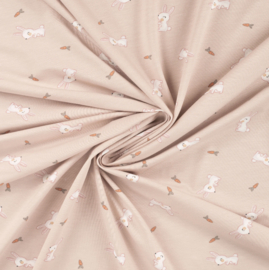 Qjutie Bamboe tricot print Rabbits