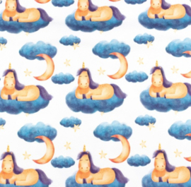 Snoozy fabrics Tricot digital printed Unicorn dream