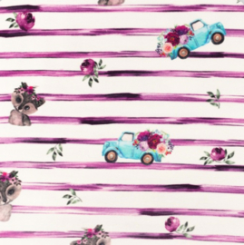 Snoozy fabrics tricot digitaal strepen & vriendjes design E