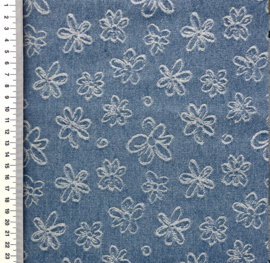 Jeans Jacquard Flower - Donker jeans