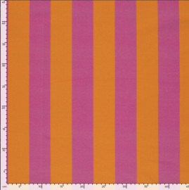 French Terry stof digitaal bedrukt Strepen Fuchsia/Oranje
