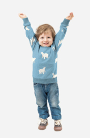 French Terry brushed ijsbeer babyblauw