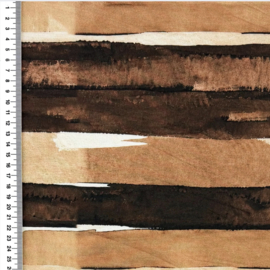 French Terry Digital Printed Paint Stripes - Bruin