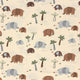 Tricot print bedrukt Olifanten ecru