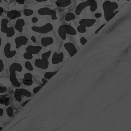 Nicky velours panter donkergrijs