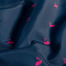 Zwembroek quick dry recycled stof digitaal bedrukt Flamingo's Kobalt
