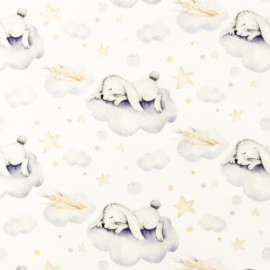 Snoozy fabrics Tricot Cloudy rabbits