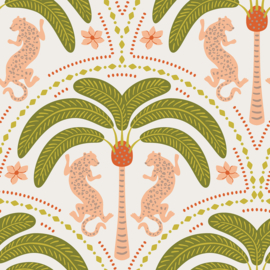 Hydrofiel gewatteerd bedrukt Panter Gebroken wit