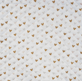 Cotton Poplin Digital Quilt Ecru ( Hearts )