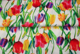 Stenzo tricot stof printed Tulp