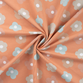 French Terry Brushed Print Pastel flowers