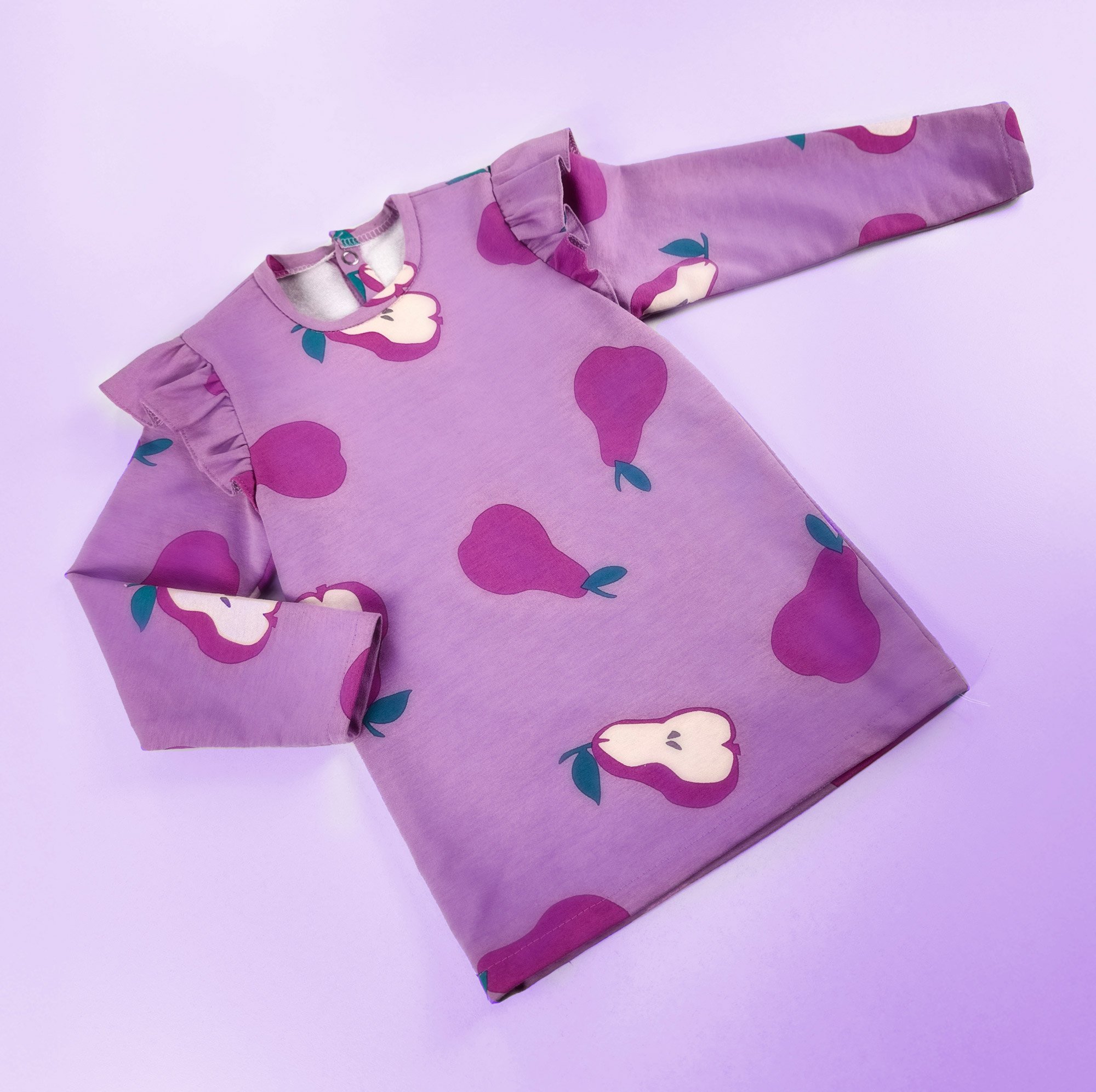 Qjutie french terry print pears violet