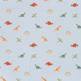 Swimwear Jersey digitaal bedrukt Dinosaurussen Babyblauw
