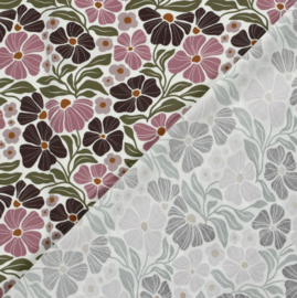 Baby corduroy bloemen gebroken wit