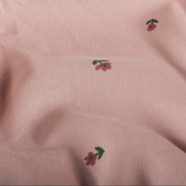 Baby corduroy bloemen licht roze