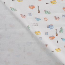 Flanel digitaal cars ecru