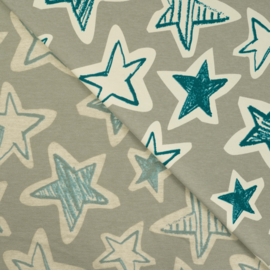 Qjutie French Terry Stars Khaki