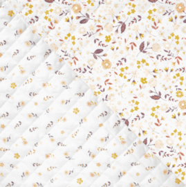Cotton Poplin Digital Quilt Ecru ( Flowers )