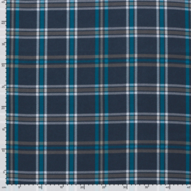 Flanel bedrukt ruiten marine