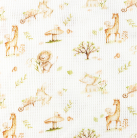 Snoozy fabrics Baby waffle Leeuwtje & girafje