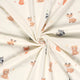 Tricot print bedrukt Dieren gebroken wit