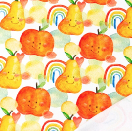 Snoozy fabrics French terry Happy fruits