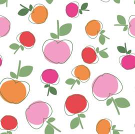 Katoen print Appels pink