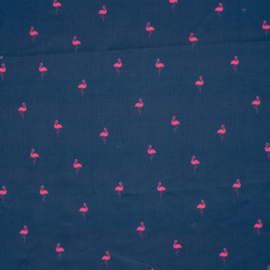 Zwembroek quick dry recycled stof digitaal bedrukt Flamingo's Kobalt