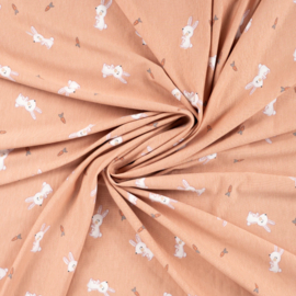 Qjutie Bamboe tricot print Rabbits