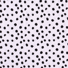 COUPON Katoen tricot dots wit