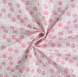 Qjutie Katoen Poplin Print Pinky leaves