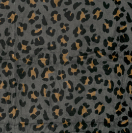 Nicky velours luipaarden donker grijs