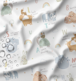 Aqua protect stof bedrukt "You're amazing"