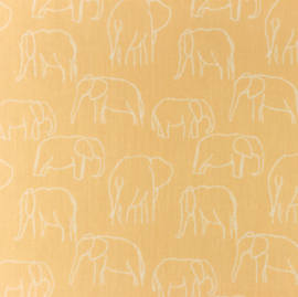 Snoozy fabrics Poplin bedrukt Olifant