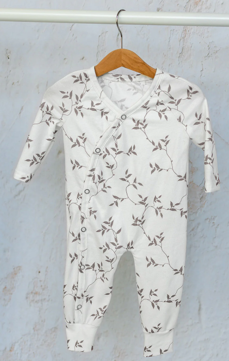 Tricot print bedrukt Takjes Gebroken wit