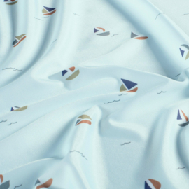 Swimwear Jersey digitaal bedrukt Zeilboten Lichtblauw