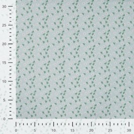 Qjutie Katoen Little flowers babyblauw