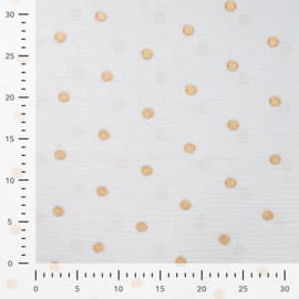 Hydrofiel embroidery Dots gold