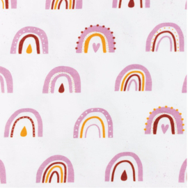 COUPON Tricot Printed Arch with drops roze